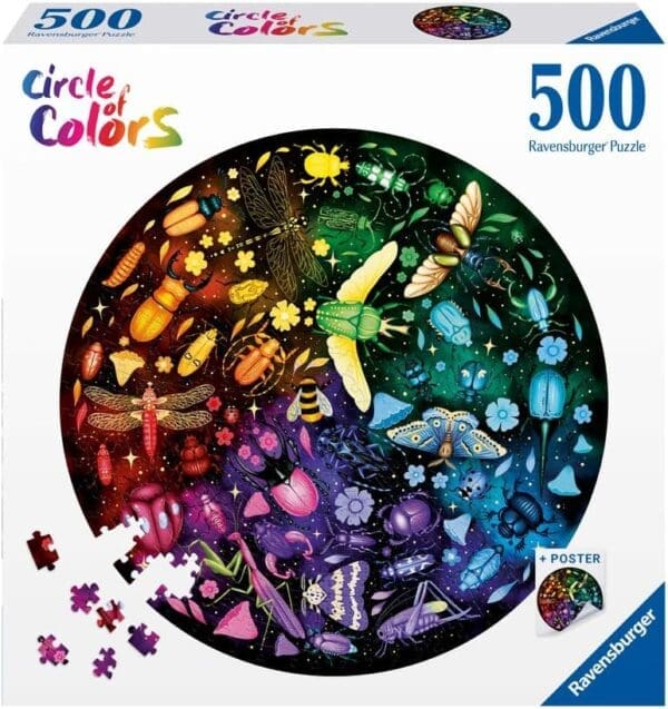 Round puzzle - circle of colors - Insects