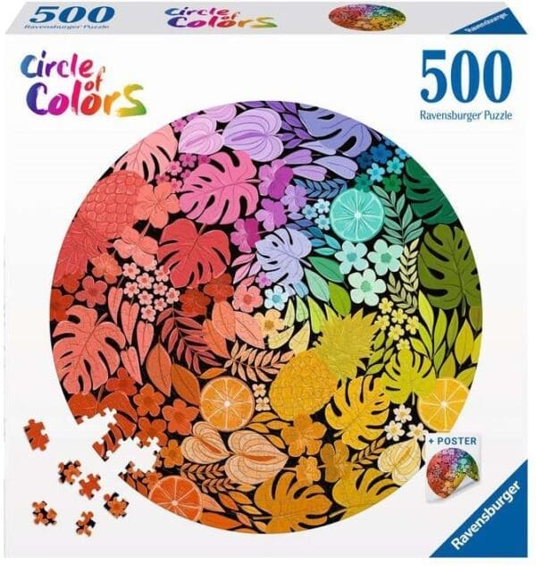 Round puzzle - circle of colors - Tropical