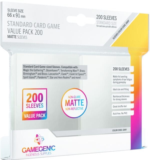 Gamegenic (200) Sleeves value pack Matte Clear